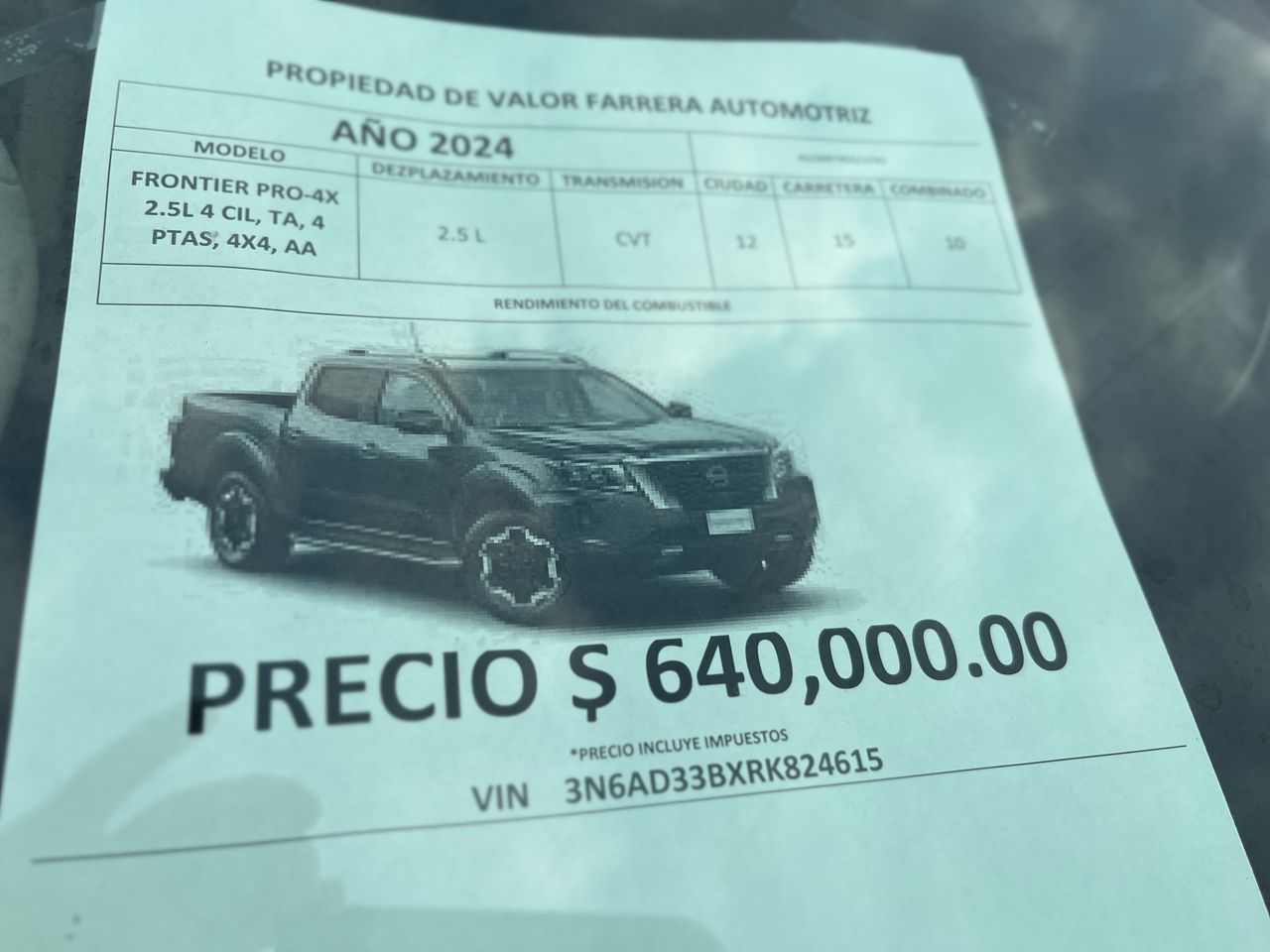 2024 Nissan Frontier 2.5 Pro-4x 4x4 At