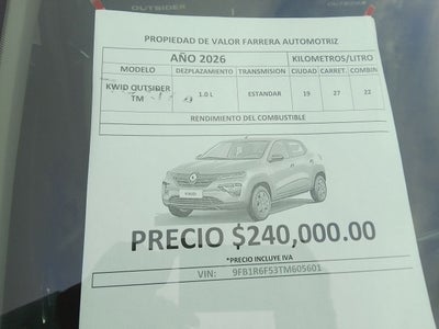 2026 Renault Kwid 1.0 Outsider Mt