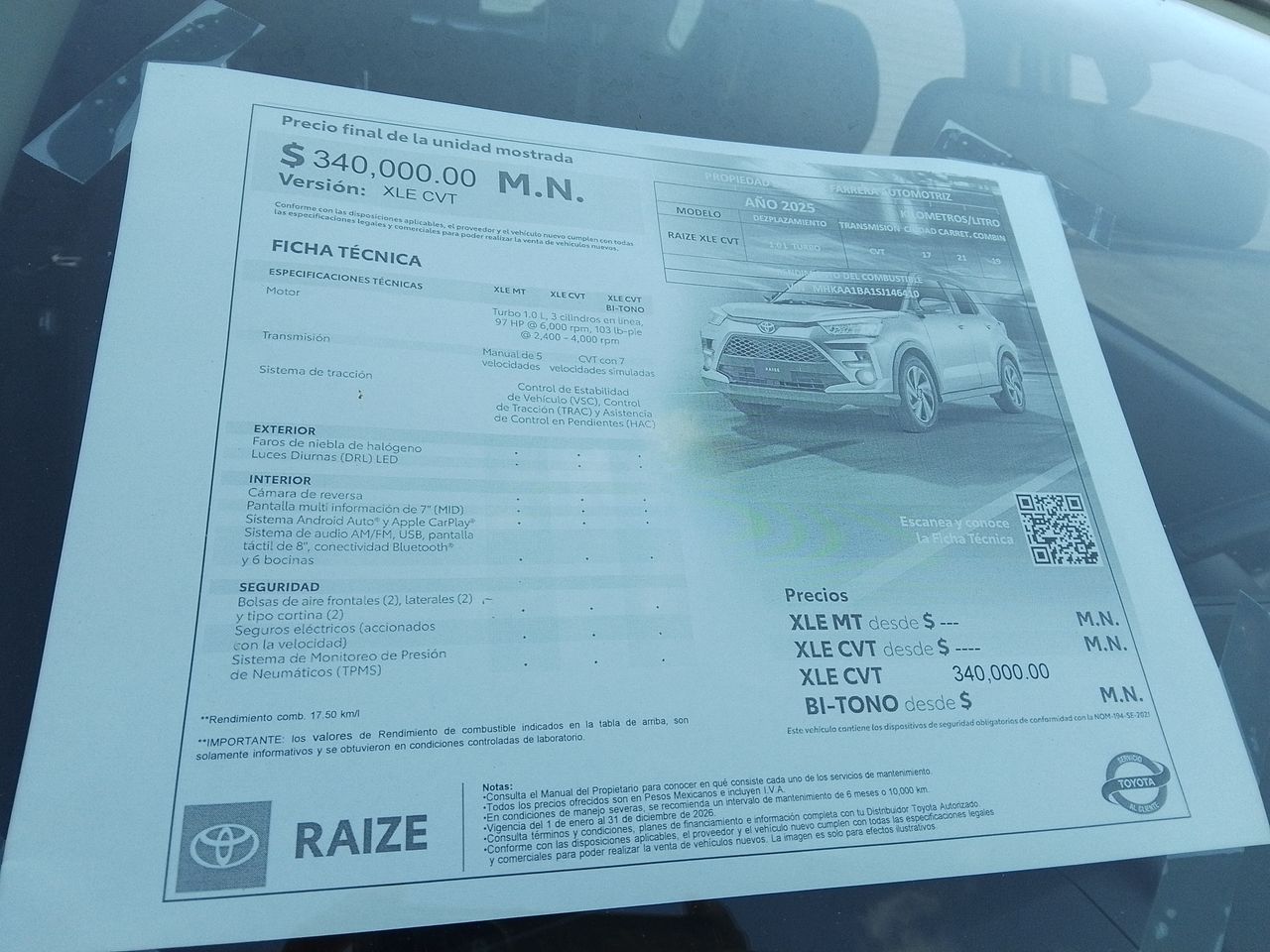 2025 Toyota Raize 1.0 Xle Cvt At