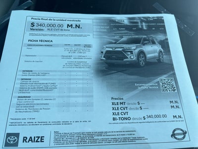 2024 Toyota Raize 1.0 Xle Bitono Cvt At