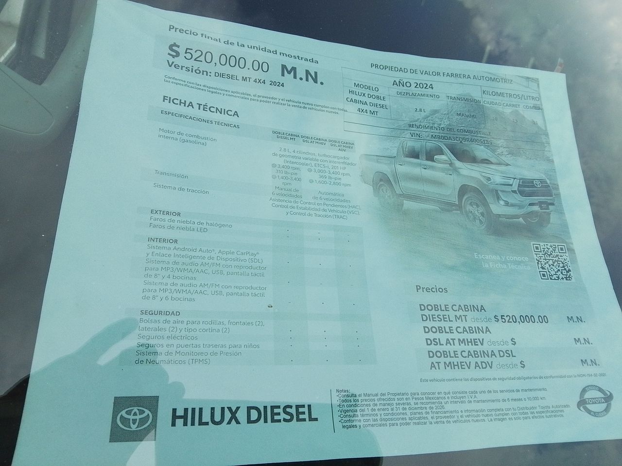 2024 Toyota Hilux 2.8 Doble Cabina Diesel Mt