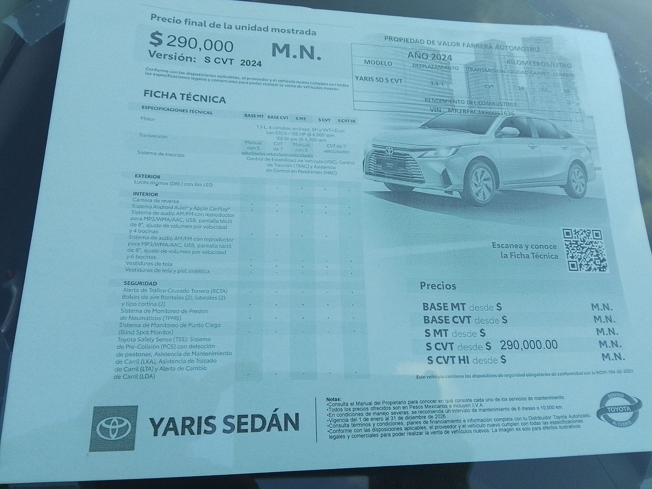2024 Toyota Yaris 1.5 S Sedan At